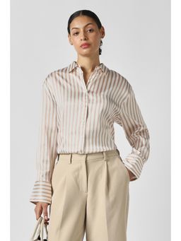 Van Heusen - Beige Polyester Regular Full Sleeves Shirt