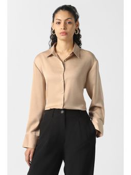 Van Heusen - Beige Polyester Regular Full Sleeves Shirt