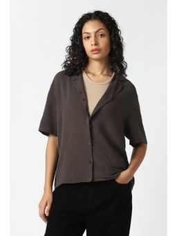 Van Heusen - Brown Polyester Regular Half Sleeves Shirt