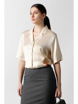 Van Heusen - Beige Polyester Regular Half Sleeves Shirt