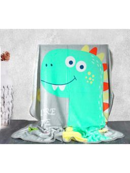 Yellow Bee - Green and Grey Dino Blanket for Boys