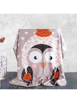 Yellow Bee - Charming Owl Blanket for Girls - Grey