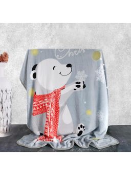 Yellow Bee - Cozy Polar Bear Hug Blanket for Boys - Grey & White