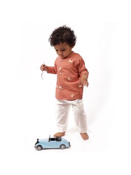 Bhaakur - Hen Organic Cotton Full Sleeves Jhabla Top with Pyjama (Set of 2)