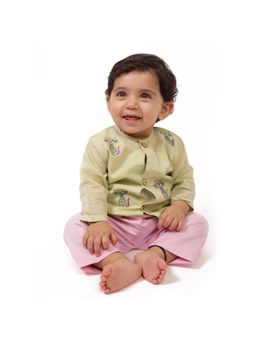Bhaakur - Cats Organic Cotton Full Sleeves Jhabla Top with Pyjama (Set of 2)