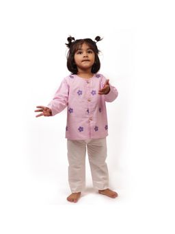 Bhaakur - Daisy Organic Cotton Full Sleeves Jhabla Top with Pyjama (Set of 2)