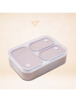 MyneeMoe - Beige Kosta 3 Compartment Insulated Stainless Steel Leak-Resistant Lunch Box