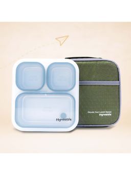 MyneeMoe - Green Meal Station 3 Compartment Leakproof Lunch Box with Lunch Bag