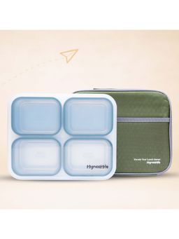 MyneeMoe - Green Meal Station 4 Compartment Leakproof Lunch Box with Lunch Bag