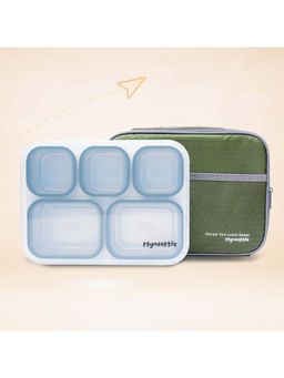 MyneeMoe - Green Meal Station 5 Compartment Leakproof Lunch Box with Lunch Bag