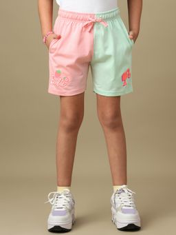 Kidsville - Official Barbie Cotton Blend Regular Mid Waist Shorts