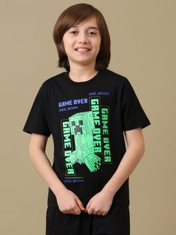 Kidsville - Official Minecraft Cotton Regular Round Neck T-Shirt