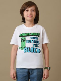 Kidsville - Official Minecraft Cotton Regular Round Neck T-Shirt