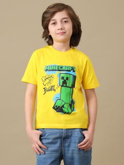 Kidsville - Official Minecraft Cotton Regular Round Neck T-Shirt