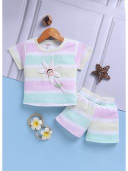 Toonyport - Cotton Regular Mid Waist Round Neck Shorts With Top