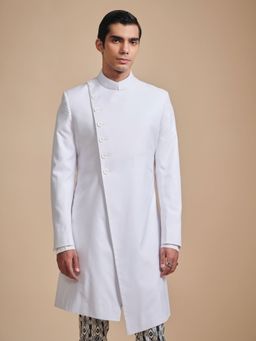 R R Blue - White The Angular Front Achkan