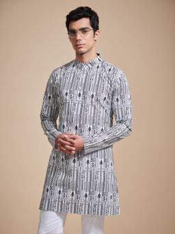 R R Blue - Men Blue Cotton Kurta