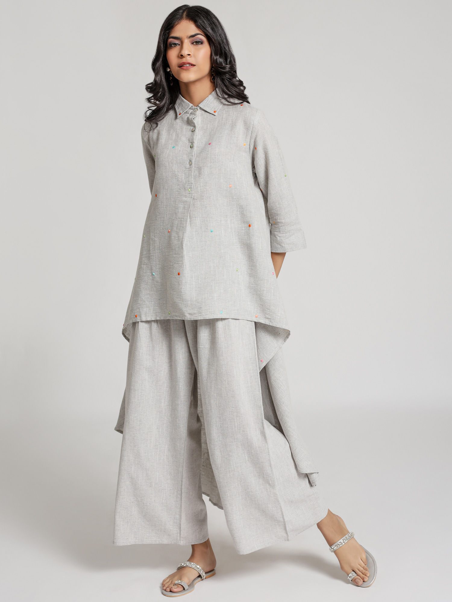 Grey Cotton Miranda Tunic-image-4