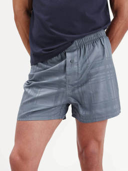 Rare Rabbit - Men Dark Grey Checked Cotton Blend Boxer