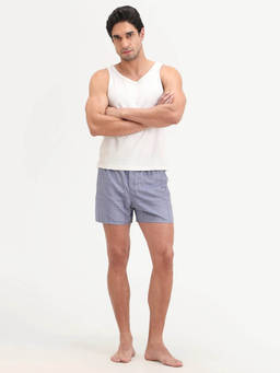 Rare Rabbit - Men Pastel Purple Checked Cotton Blend Boxer