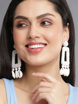 Sohi - Off White Geometric Earrings