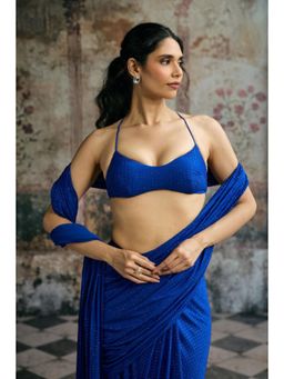 Saanjh by Lea - Neel Electric Blue Rhinestone Blouse