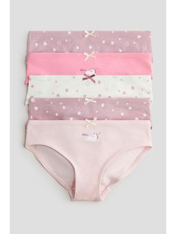 H&M - Girls Multi-Color 5-Pack Printed Cotton Briefs