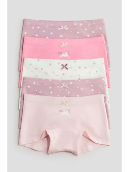 H&M - Girls Multi-Color 5-Pack Cotton Boxer Briefs