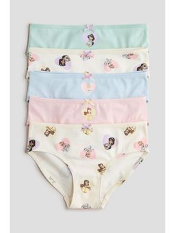 H&M - Girls Multi-Color 5-Pack Printed Cotton Briefs