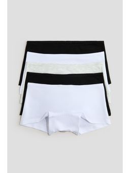 H&M - Girls Black 5-Pack Cotton Boxer Briefs