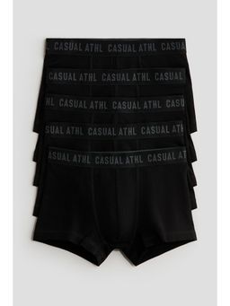 H&M - Boys Black 5-Pack Cotton Trunks