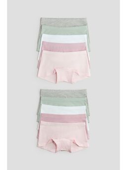 H&M - Girls White 10-Pack Cotton Boxer Briefs