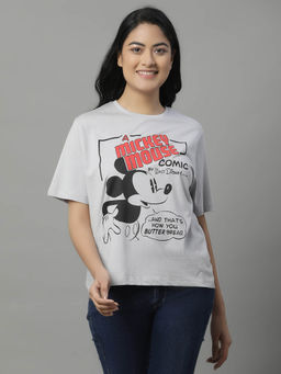 Free Authority - Mickey & Friends Printed Relaxed Fit Tshirt for Women