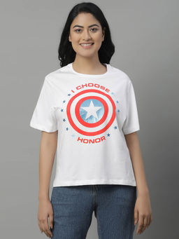 Free Authority - Captain America Graphic Relaxed Fit Tshirt for Women