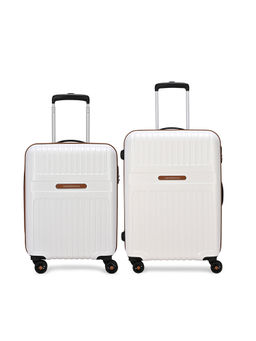Aristocrat - Atlas White Combination Lock Hard Trolley Bags (Set of 2) (S/M)