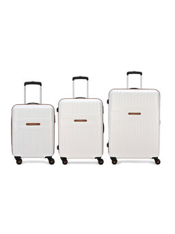 Aristocrat - Atlas White Combination Lock Hard Trolley Bags (Set of 3) (S/M/L)