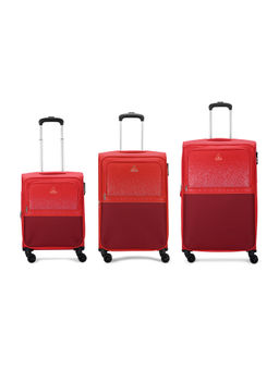 Aristocrat - Drift Red Combination Lock Soft Trolley Bags (Set of 3) (S/M/L)