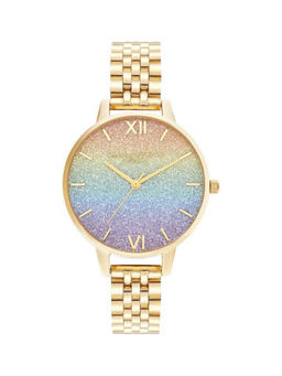 Olivia Burton - Women Rainbow Glitter Round Dial Watch - OB16RB23 (M)
