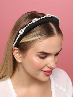 Sohi - White Pearls Stone Trendy Design Hair Band