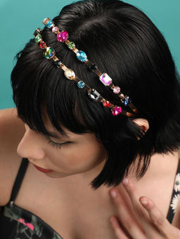 Sohi - Multi-Color Sequined Stones Hair Band