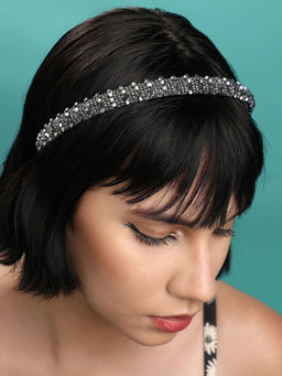 Sohi - Grey Color Studded Hair Band