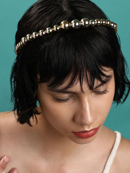 Sohi - Gold-Plated Pearls Hair Band
