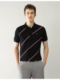 Arrow Sports - Mens Diagonal Stripes Regular Fit Polo T-Shirt