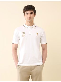 U.S. POLO ASSN. - Mens Embroidered Pure Cotton Gold Cup Polo T-Shirt