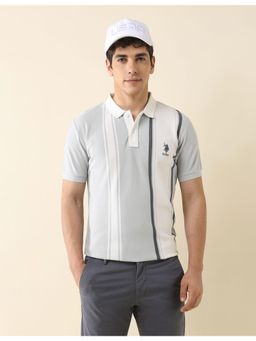 U.S. POLO ASSN. - Mens Vertical Stripes Working Holiday Polo T-Shirt