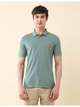 U.S. POLO ASSN. - Mens Green Solid Slim Fit Gentlemans Club Polo T-Shirt