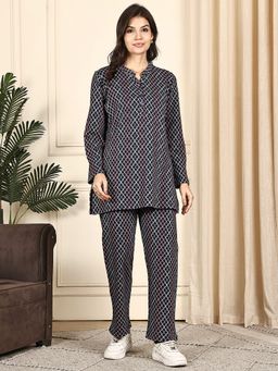 Kanvin - Womens Winter Wear Pink Top with Pyjama