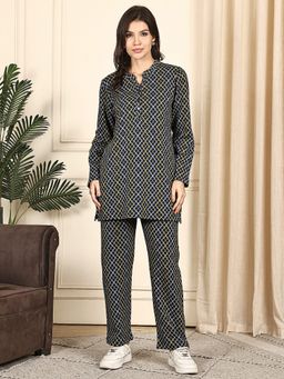 Kanvin - Womens Winter Wear Yellow Top with Pyjama