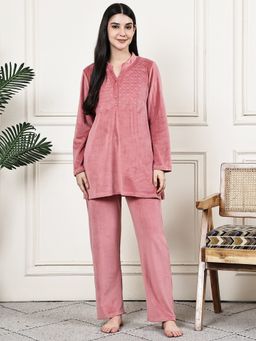 Kanvin - Womens Winter Wear Peach Top with Pyjama