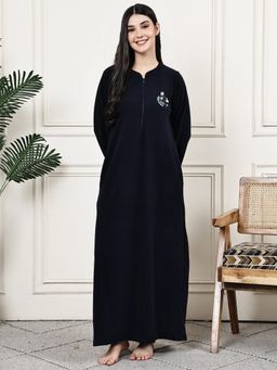 Kanvin - Womens Winter Wear Navy Blue Nighty